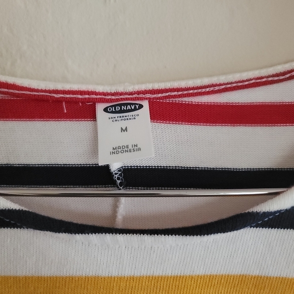 Old Navy Long Sleeve Knit Shift Dress, Multi Stripe, Size Medium - NWT - Picture 3 of 6